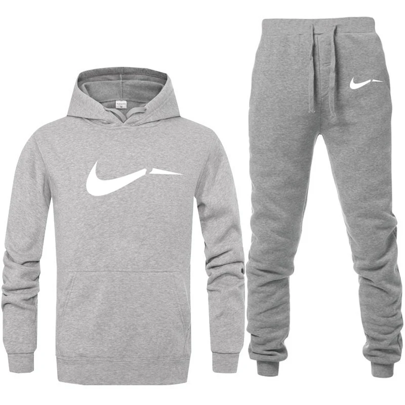 

New Hoodies Men Sport suit Sweatshirt +Sweatpants 2 piece Tracksuit Long Pullover Hoodie Winter fleece warm Brand Clothing
