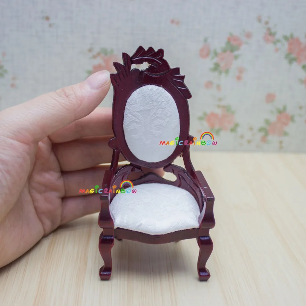 1:12 Кукольный домик миниатюры спальня мебель для гостиной деревянный стул кресло мягкая спинка заднего сиденья