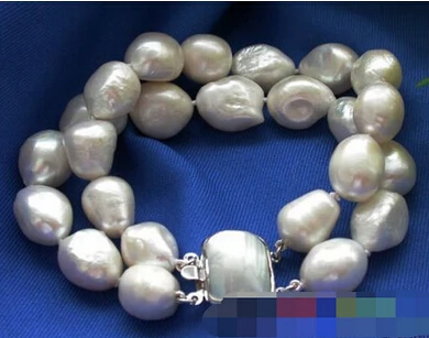 

>>>>>2ROW 8" BAROQUE WHITE CULTURED PEARL BRACELET