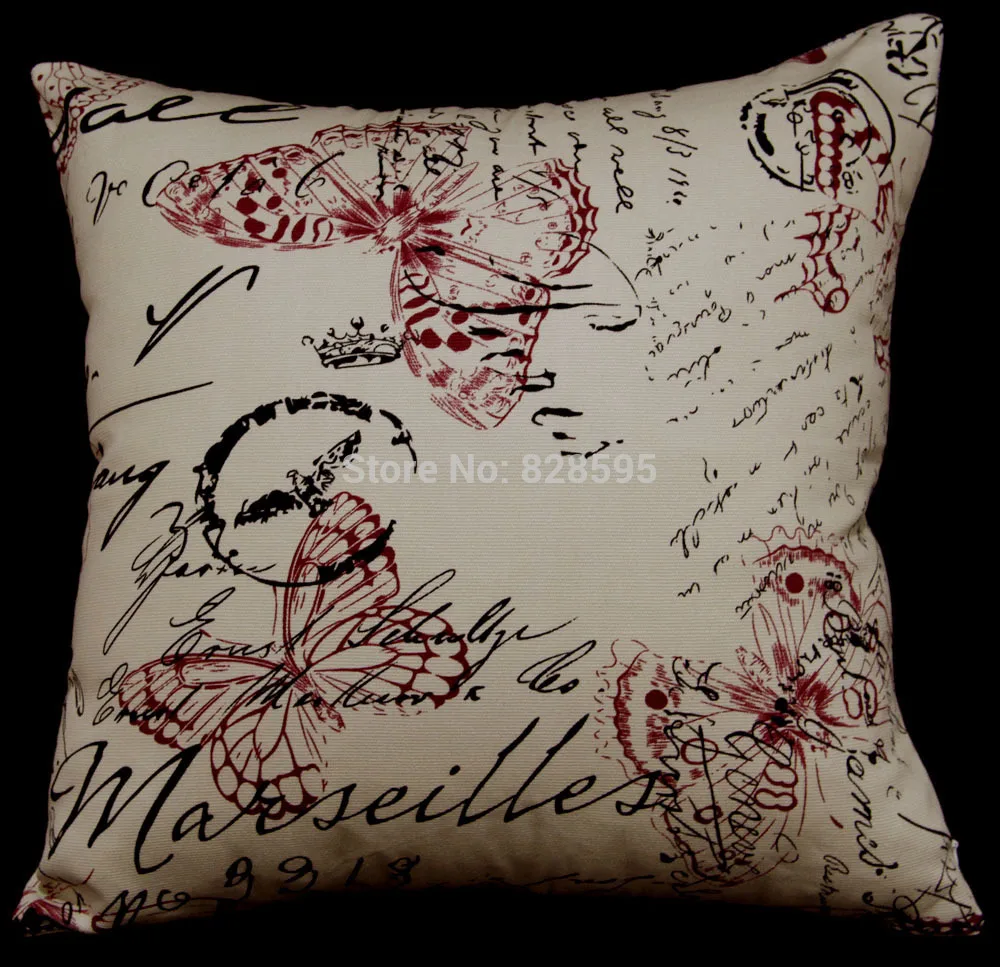 

EA233 + EA234 - 16" x 16" / 40 x 40CM Red Blue butterfly Printed A Grade Cotton Canvas Pillow Case Cushion Cover ( 1pcs )