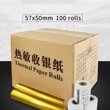 100 рулонов термобумага 57x50 мм 58 мм Pos принтер кассовая бумага