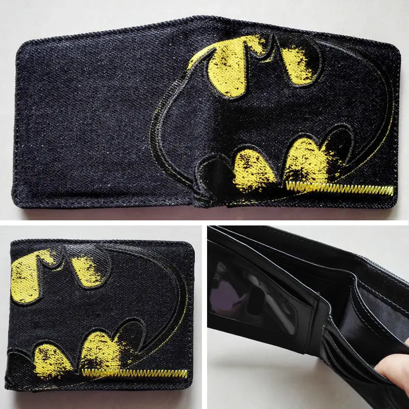 

2018 DC Comics Batman Bat Logo wallets Canvas Black Leather Man women New W122
