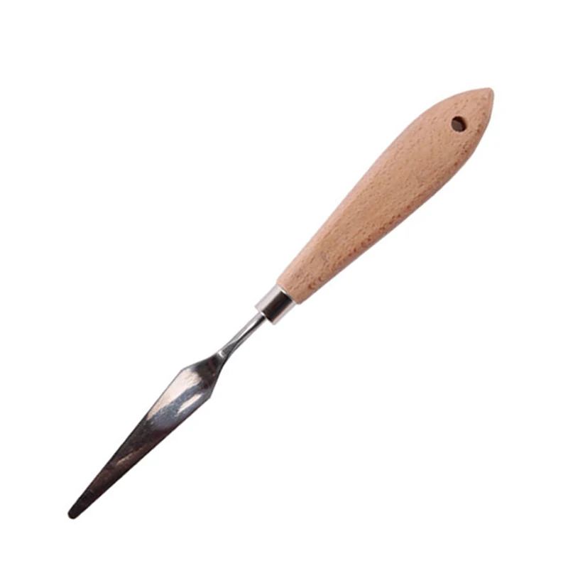 Популярный нож для рисования с деревянной ручкой, профессиональный инструмент для рисования из нержавеющей стали, высококачественный художественный шпатель, 1 шт., лидер продаж