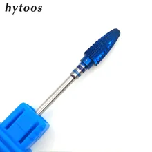 HYTOOS Blue Nano Tungsten Carbide Cone Nail Drill Bit 3/32″ Bits For Manicure Electric Drill Accessories Milling Cutter Tools