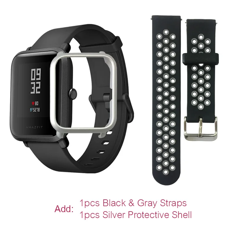 Huami Смарт-часы, Huami Amazfit Bip Молодежные Смарт-часы, Bluetooth 4,0 gps монитор сердечного ритма 45 дней в режиме ожидания IP68 - Цвет: Bip-gray-silver.film
