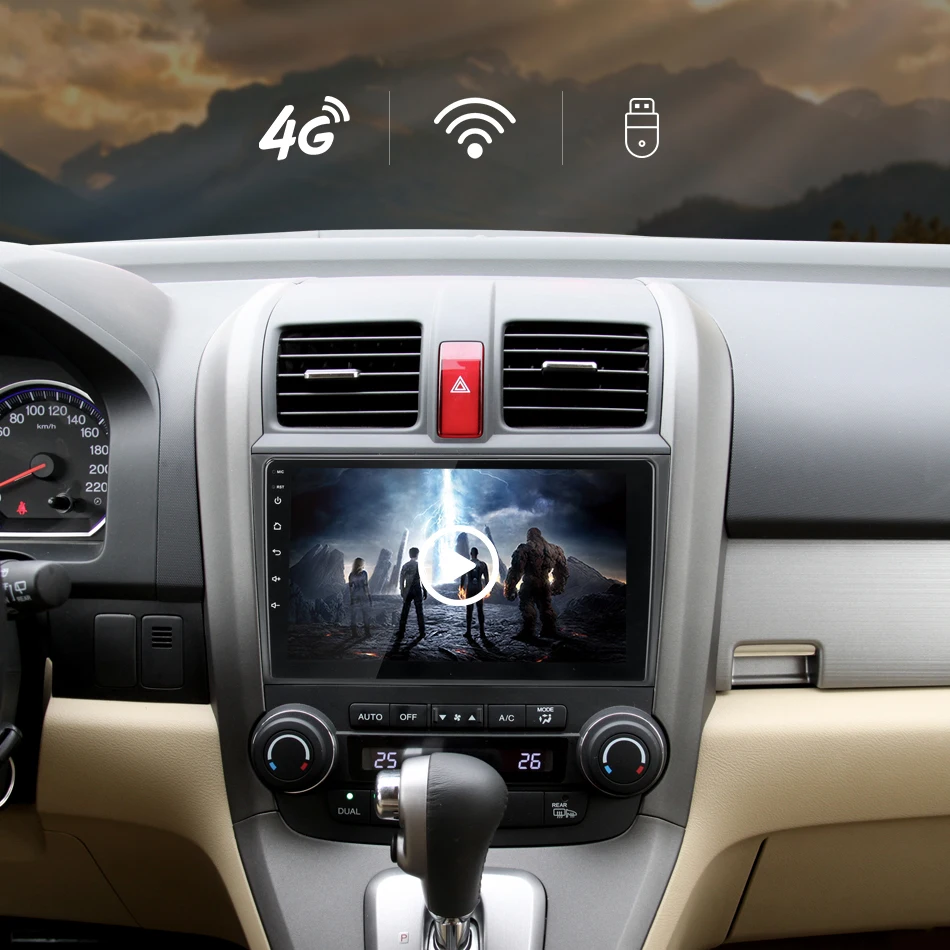 Excellent Jansite 9" Car Android Radio for Honda CRV CR-V 2007 2008 2009 2010 2011  Multimedia player Navigation GPS 4G WIFI IPS screen 14