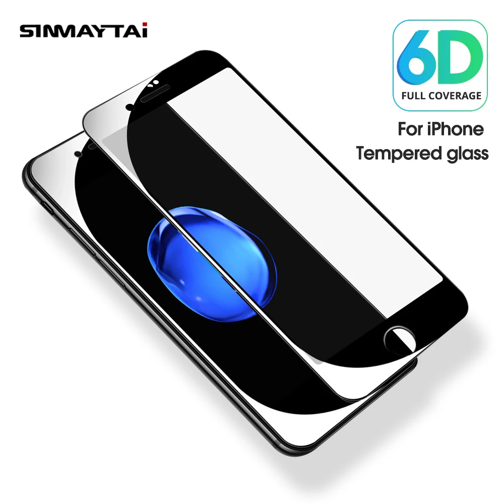 Защитное стекло 6D для iPhone 6 8 Xr Xs Max X 7 s Plus Xs|Защитные стёкла и плёнки| |