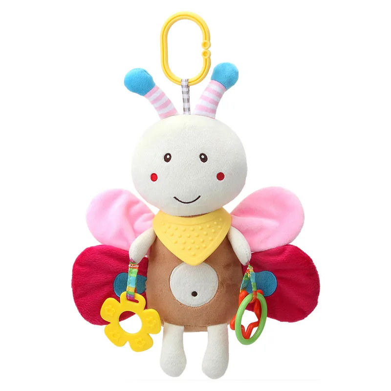 

New cute animal multi-function tooth gel appease doll puppy rabbit doll pendant with sound paper baby plush toy suitable for 0M+