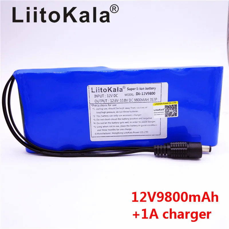 HK LiitoKala 12V 9800mAh DC 12V 12,6 V супер перезаряжаемый блок EU/US переходник для камеры видеонаблюдения видео портативный аккумулятор