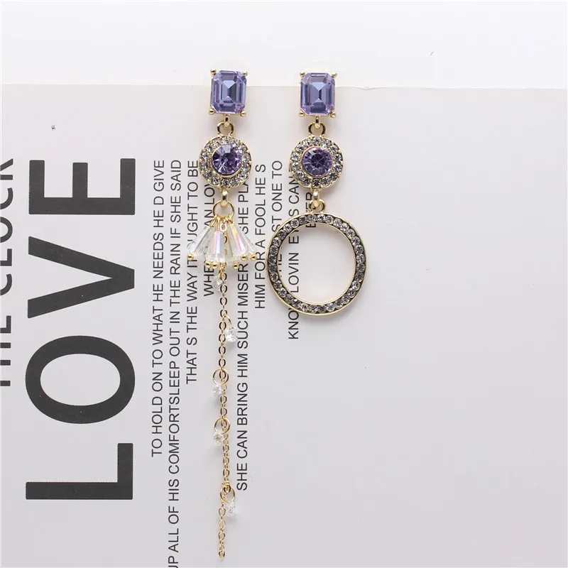 

2019 new fashion jewelry elegant simple style long tassel earrings gold Geometrical metal earring for women gift