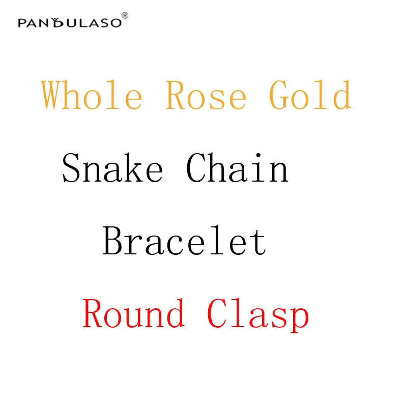 

Pandulaso Rose Golden Snake Chain Bracelets With Signature Round Clasp Women Fashion DIY Jewelry Rose Golden Bracelets Jewelry