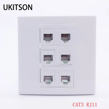 

6 Ports CAT3 RJ11 Phone Connector Socket Wall Panel For Office Telephone Socket