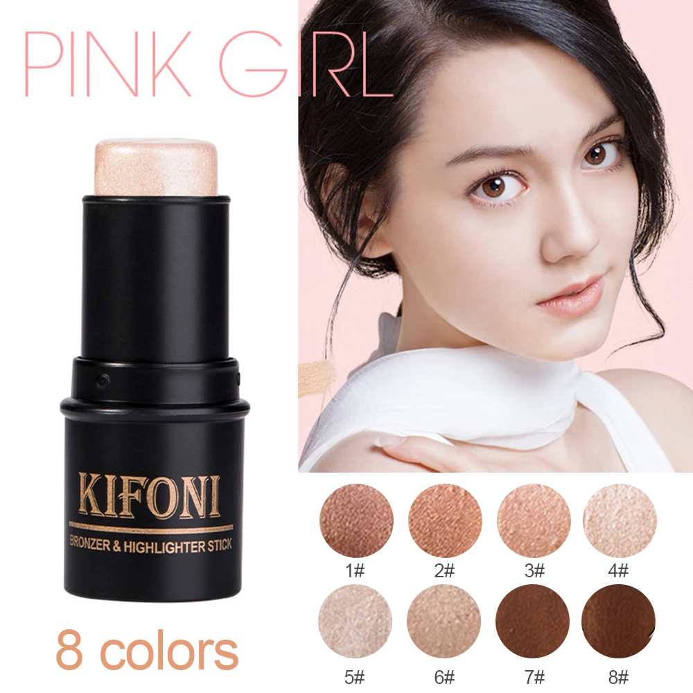 

8 Colors Face Foundation Makeup Highlighter Stick 3D Contour Concealer Pen Waterproof Lasting Bright Stick Pen Cosmetics TSLM1