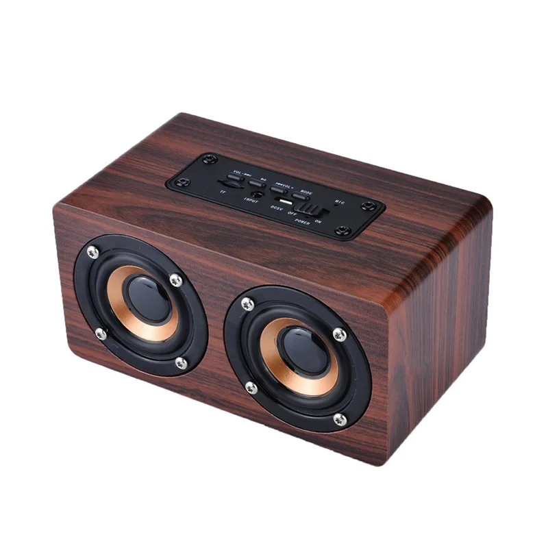 

Retro Wireless Wood Bluetooth Speaker Portable Mini Bluetooth Altavoz 3D Dual Loudspeakers Support TF Card Player for xiaomi