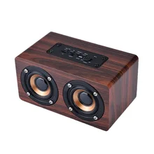 Ретро Беспроводной Древесины Bluetooth Динамик Портативный Мини Bluetooth Спикер 3D Двойные Громкоговорители Поддержка TF Card Player для xiaomi