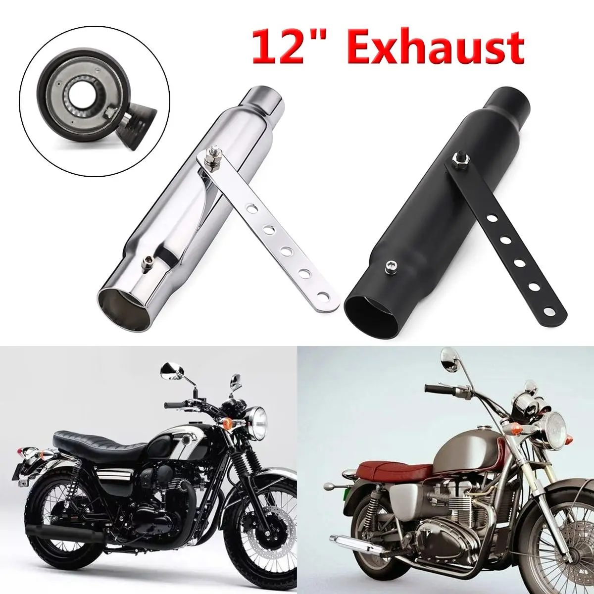 Universal 12 Shorty font b Motorcycle b font font b Exhaust b font Pipe For Harley