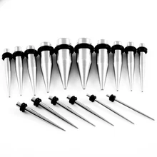 1 Пара Хирургическая стальная Ушная пробка и тоннель ушной расширитель мочки уха конусный носилки ушной стержень Калибр пирсинга хрящей ювелирные изделия для тела