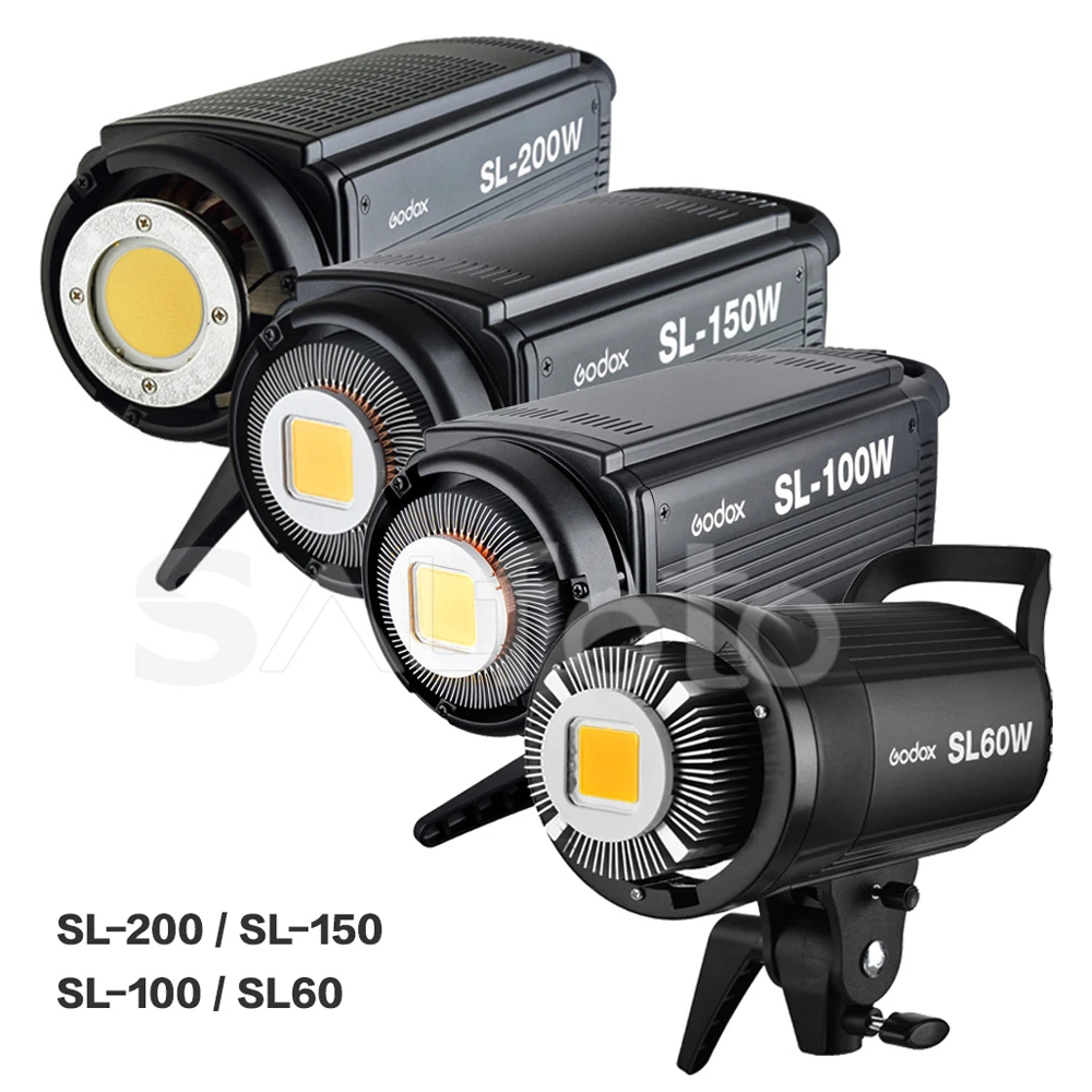 Godox SL-60W SL-100W SL-150W SL-200W светодиодный видео свет 60*90 см софтбокс 2,8 метровая подставка комплект 5600 K SL60W SL100W SL150W SL200W освещение