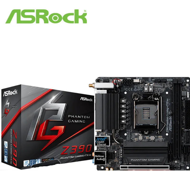 Полный ASRock Z390 Phantom Gaming-ITX/ac небольшой стальной пистолет phantom материнская плата TYPE-C интерфейс lightning настольная игровая доска