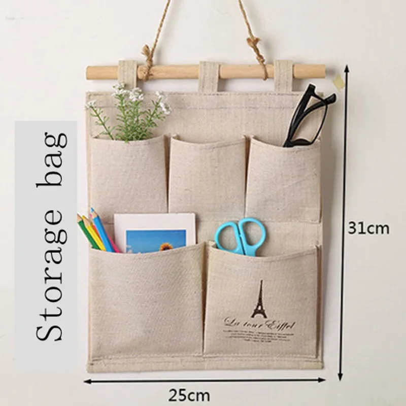 Linen Cotton 5 Pockets Wall Door Closet Hanging Storage Bag Organizer Bedroom Toiletry Hook Cloth Pouch Office Magazine Wardrobe Linen Cotton 5 Pockets Wall Door Closet Hanging Storage Bag Organizer Bedroom Toiletry Hook Cloth Pouch Office Magazine Wardrobe
