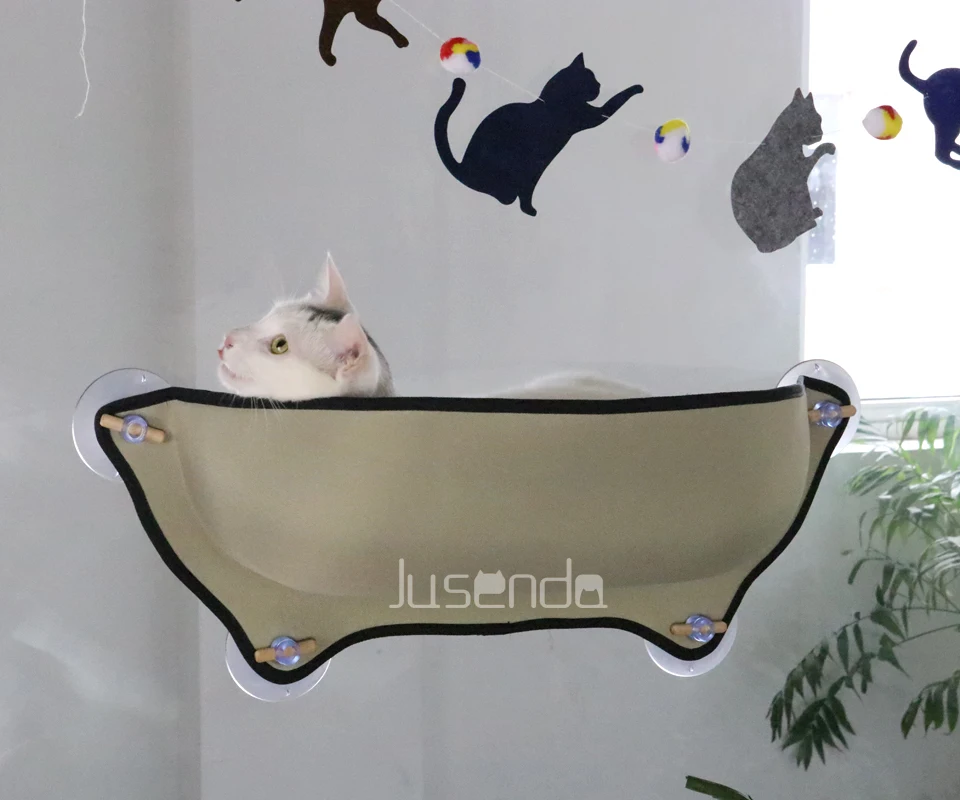 Removable High Bed Ultimate Sunbathing Cat Window Mounted Hammock Lounger Perch Cushion Hanging Shelf Seat Kitty Sill Carrier