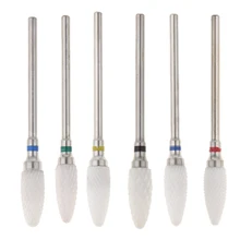 MagiDeal 6 шт. керамическая головка для ногтей сверло для акриловых гелевых ногтей средство для снятия маникюра электрическая шлифовальная бабка