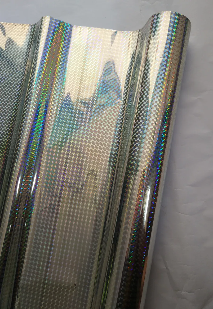 Голографическая фольга серебряный цвет проверки B02 дизайн Горячее тиснение фольгой нажмите на бумаге или пластиковые материалы пленка с теплопроводным эффектом