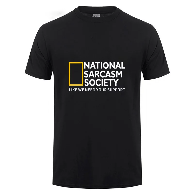 Мужская хлопковая футболка с круглым вырезом National Sarcasm Society Повседневная Уличная
