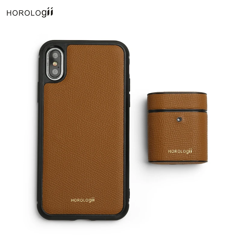 Horologii пользовательское имя чехол коричневый итальянский кожаный для Iphone 7 8 Plus Xs Max