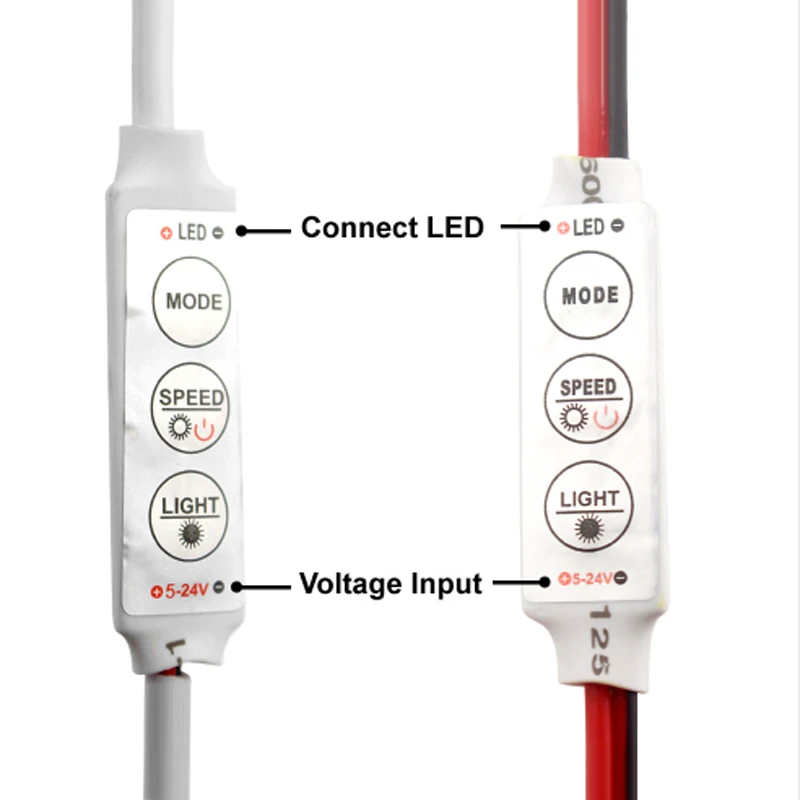 Мини 3 ключа выключатели со светодиодным индикатором 12V 24V светодиодные ленты Диммер 5-24 v светодиодный диммер контроллер для одноцветной светодиодной ленты, светильник