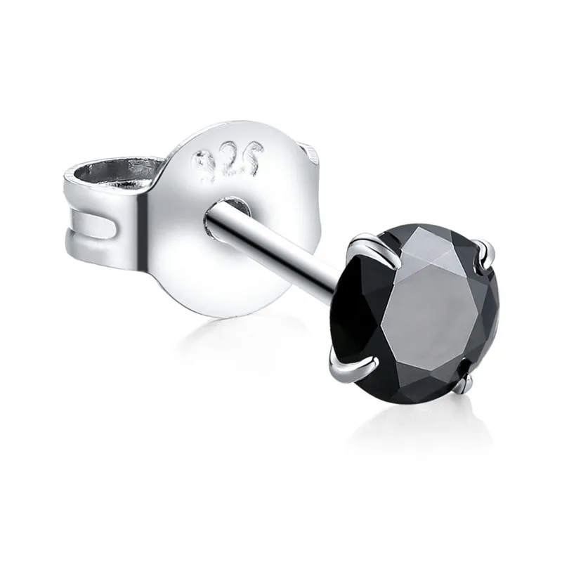 Женские серьги гвоздики из серебра 925 пробы с камнями 4/5/6/7 мм|925 sterling silver earrings|silver
