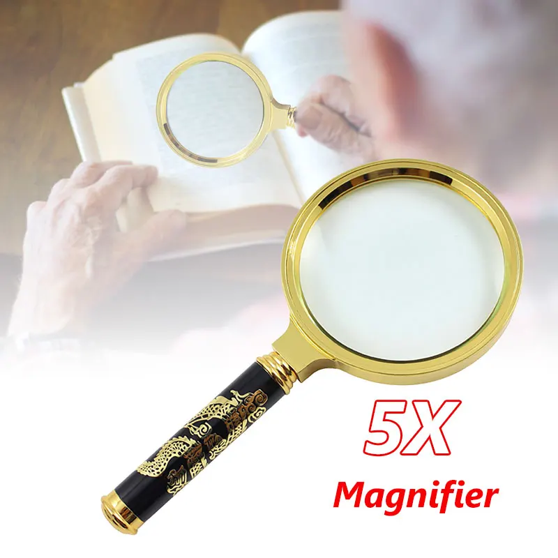 

Handheld Magnifier Jewelry Magnifier Glass Lens Jewelry Imitation Wood Handle Plastic Glass Magnifier Transparent Loupe