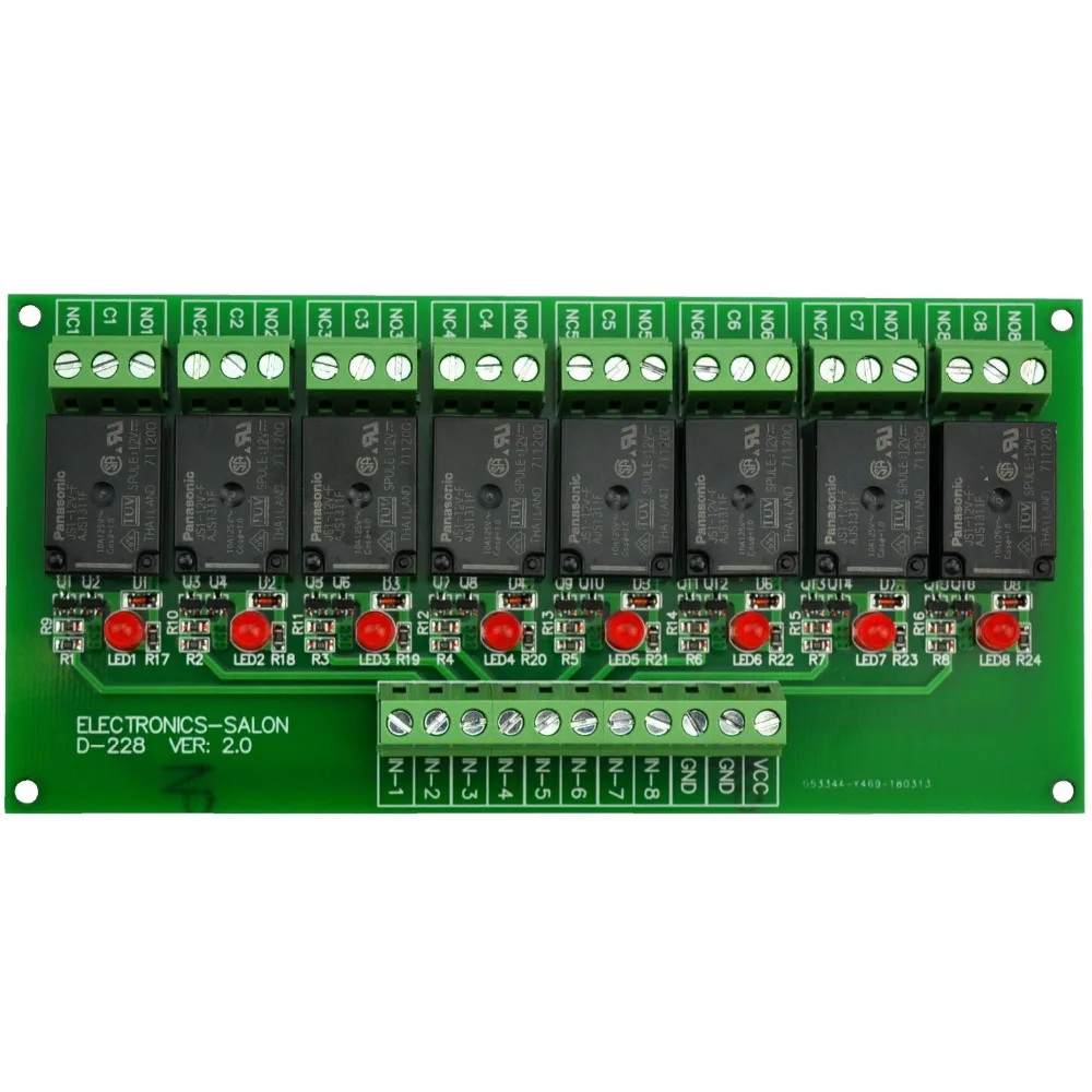 Электроника-салон 8 канала 10Amp SPDT Мощность реле Модуль совета (рабочий Напряжение: DC 12 В)