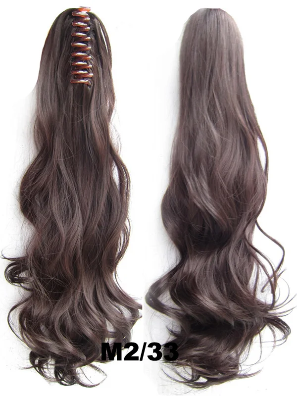 Термостойкие синтетические волнистые локоны для наращивания волос, накладные волосы, коготь, шнурок, конский хвост, 22 дюйма, 28 цветов, 170 г, 1 шт - Цвет: CP-888 Color M2-33