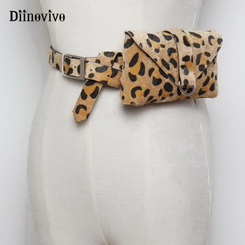 DIINOVIVO عالية الجودة الخصر حزم النساء حزمة مراوح ليوبارد حزام خصر حقيبة السفر الخصر حزمة الهاتف حقيبة كيس الجملة WHDV0814