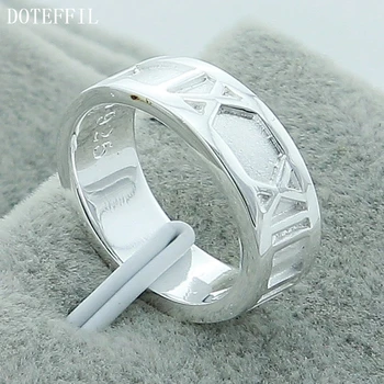 

DOTEFFIL 925 Sterling Silver Roman Numerals Ring For Women Wedding Engagement Party Fashion Charm Jewelry