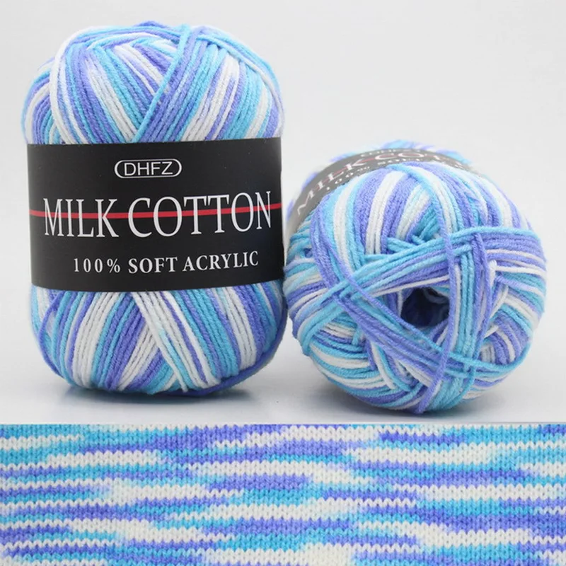 1.5MM Diameter Soft Milk Cotton Yarn Baby Wool Yarns For Knitting Hand Knitted Blanket Sweater Scarf Crochet Knitting Supplies