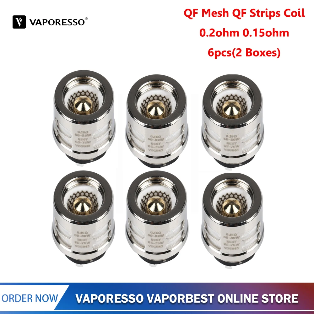 Оригинальный 6 шт. Vaporesso QF сетка 0.2ohm полоски 0.15ohm Vape Core для SKRR распылитель