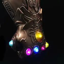 Avengers4 Thanos Бесконечная война светящиеся перчатки ролевые игры ПВХ материал светодиодный драгоценный камень мужские перчатки Хэллоуин