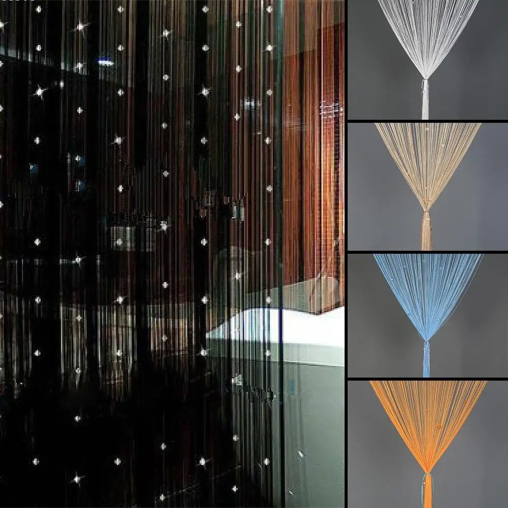 1 pc Elegant Crystal Low elastic Beaded String Door Curtains yarn