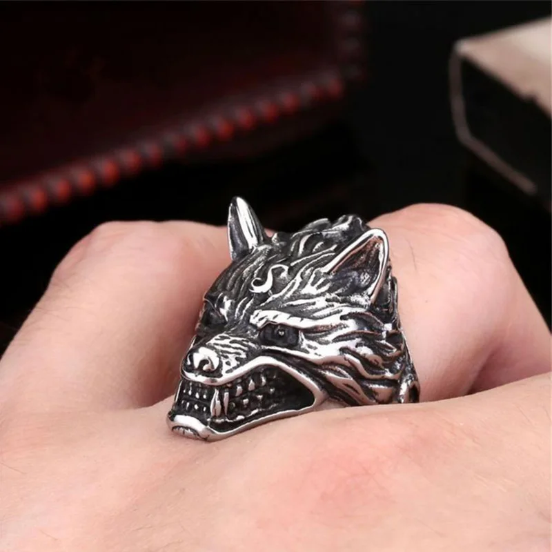 Кольцо на палец с головой льва, классическое мужское кольцо в стиле панк-рок, хип-хоп, модное Золотое серебряное леопардовое кольцо с волком для мужчин и женщин, новинка