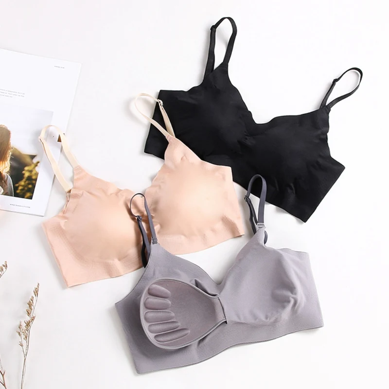 

Women Seamless Push Up Bra Underwear Wireless Bra Sleep Lingerie Sexy Bra With Pads