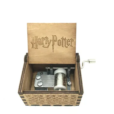 Антикварная резная музыкальная шкатулка Harri Potter Hedwig тема 18 Note механизм Caja