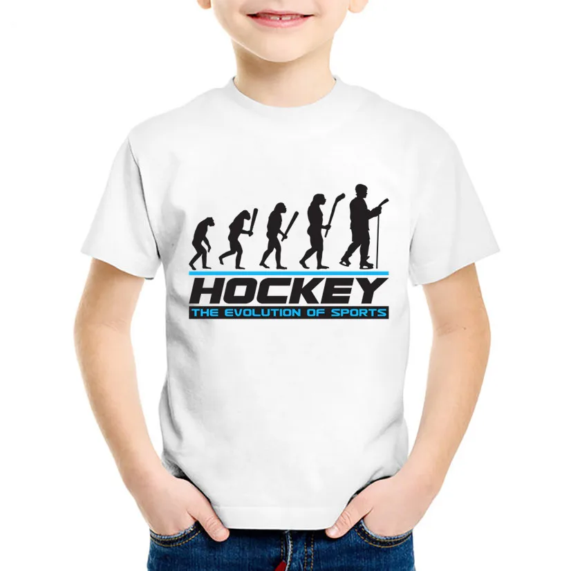 Модный хоккейный игрок, Детская футболка, Детские повседневные летние топы, одежда для маленьких девочек, ooo795 - Цвет: white-C