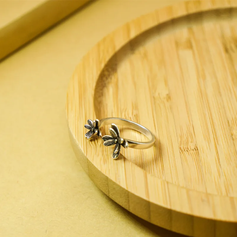 Anenjery тайский серебряный цветок открытие кольцо для женщин 925 пробы серебряные ювелирные изделия друг подарок S-R286