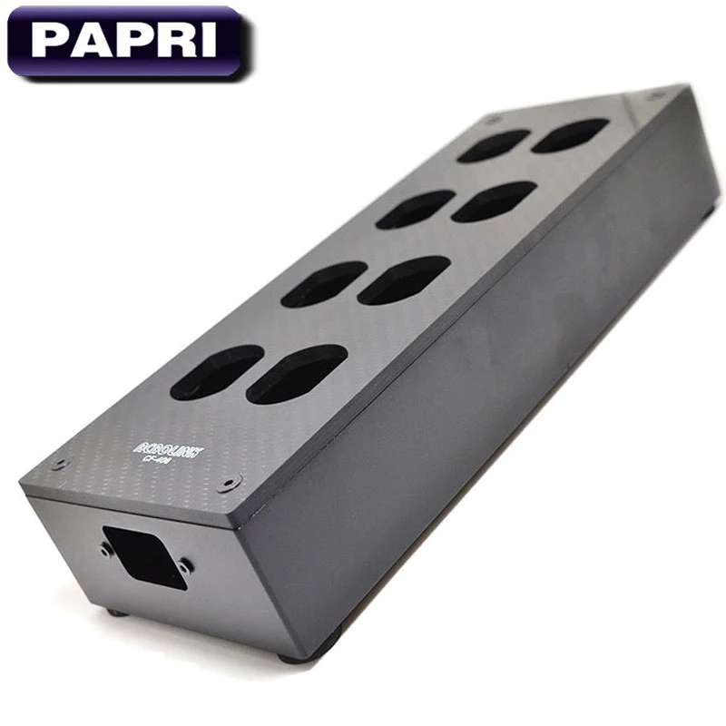 PAPRI Original HiFi 8 Outlet Carbon Fiber US AC Power Socket Enclosure Box Case Chassis DIY Power Distributor Audio Amplifier