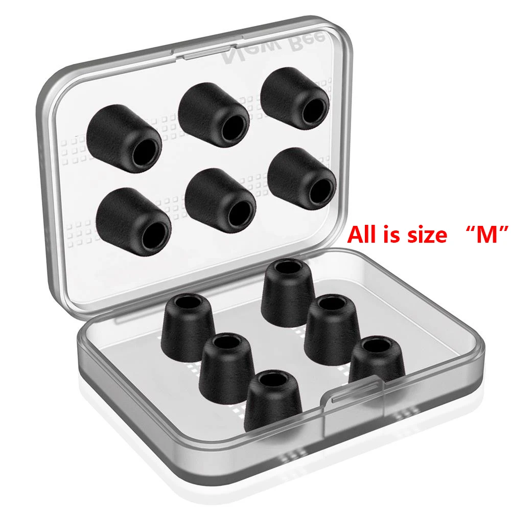 

New Bee 6 Pairs Replacement Earphone Tips Noise Isolation Memory Foam Headset Pads Earpiece Earbuds for In Ear Earphone Headset