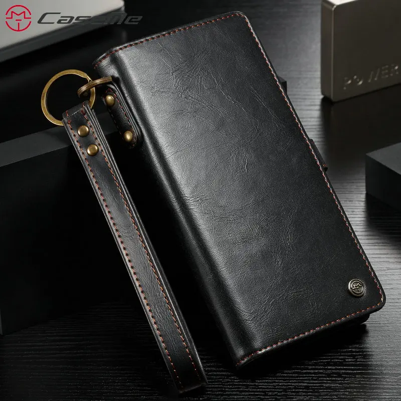 

CaseMe Case For Samsung Galaxy Note 8 with Wrist Strap Wireless Charging Flip Wallet Magnetic All in One Purse Phone Bag