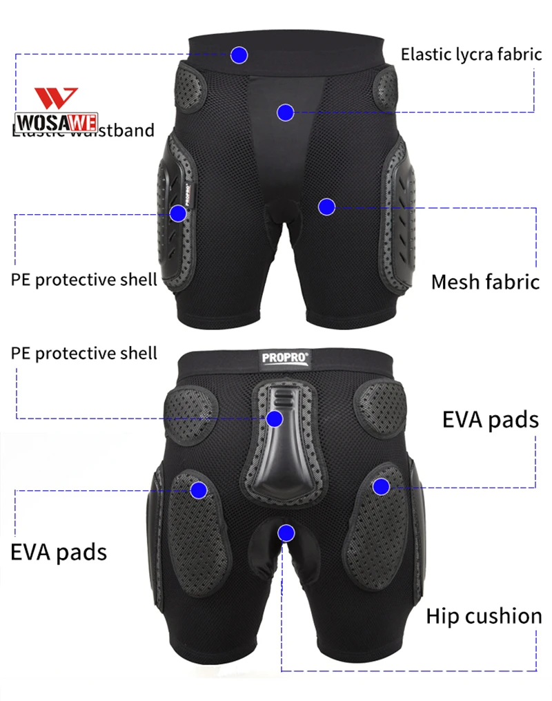 WOSAWE Сноубординг спортивные уличные шорты противоударные шорты для катания на лыжах снежные лыжные шорты Хип Защитный низ мягкие лыжные Мягкие Шорты