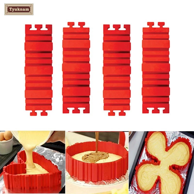 4Pcs/Lot Silicone Cake Mold Magic Bake Snake DIY Mould Baking Tools Create in over 50 Shapes Belt | Дом и сад